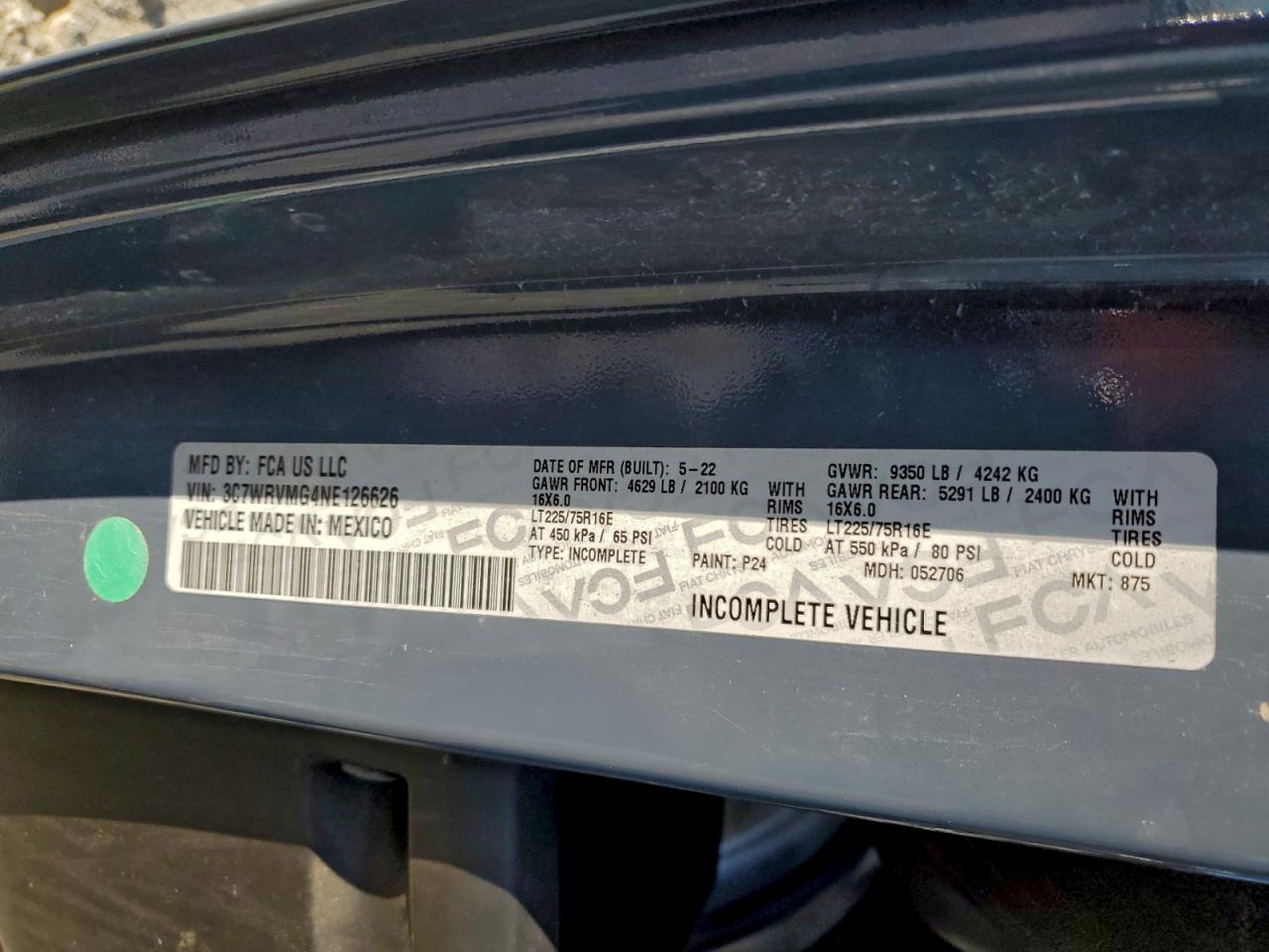 Ram Promaster 3500 Standard Image 12